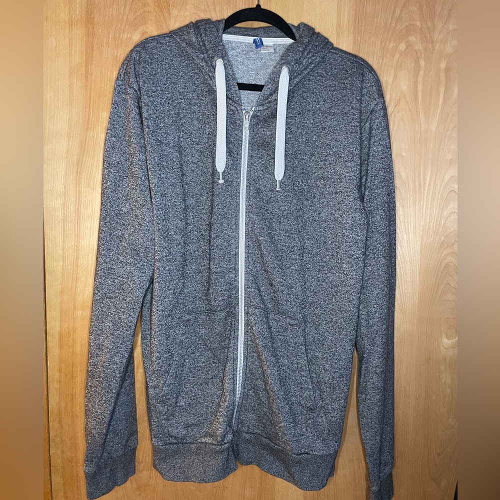 H&M Black & Grey Zip-Up - Size XL